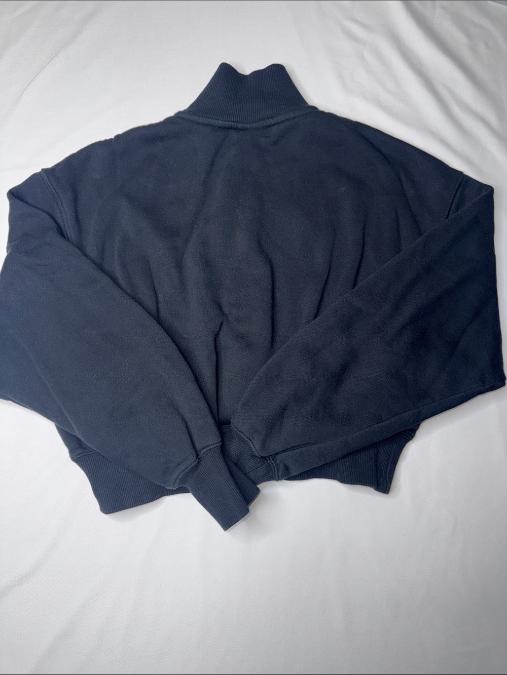 Nike Womens Quarter Zip Fleece Pullover XS Black Mini Swoosh Cozy Casual - Picture 5 of 5